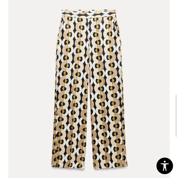Zara Pants - Zara GEOMETRIC PRINT STRAIGHT LEG PANTS Size XS NWT